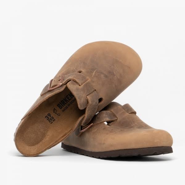 Birkenstock Boston Oiled Leather Tobacco Brown Clogs