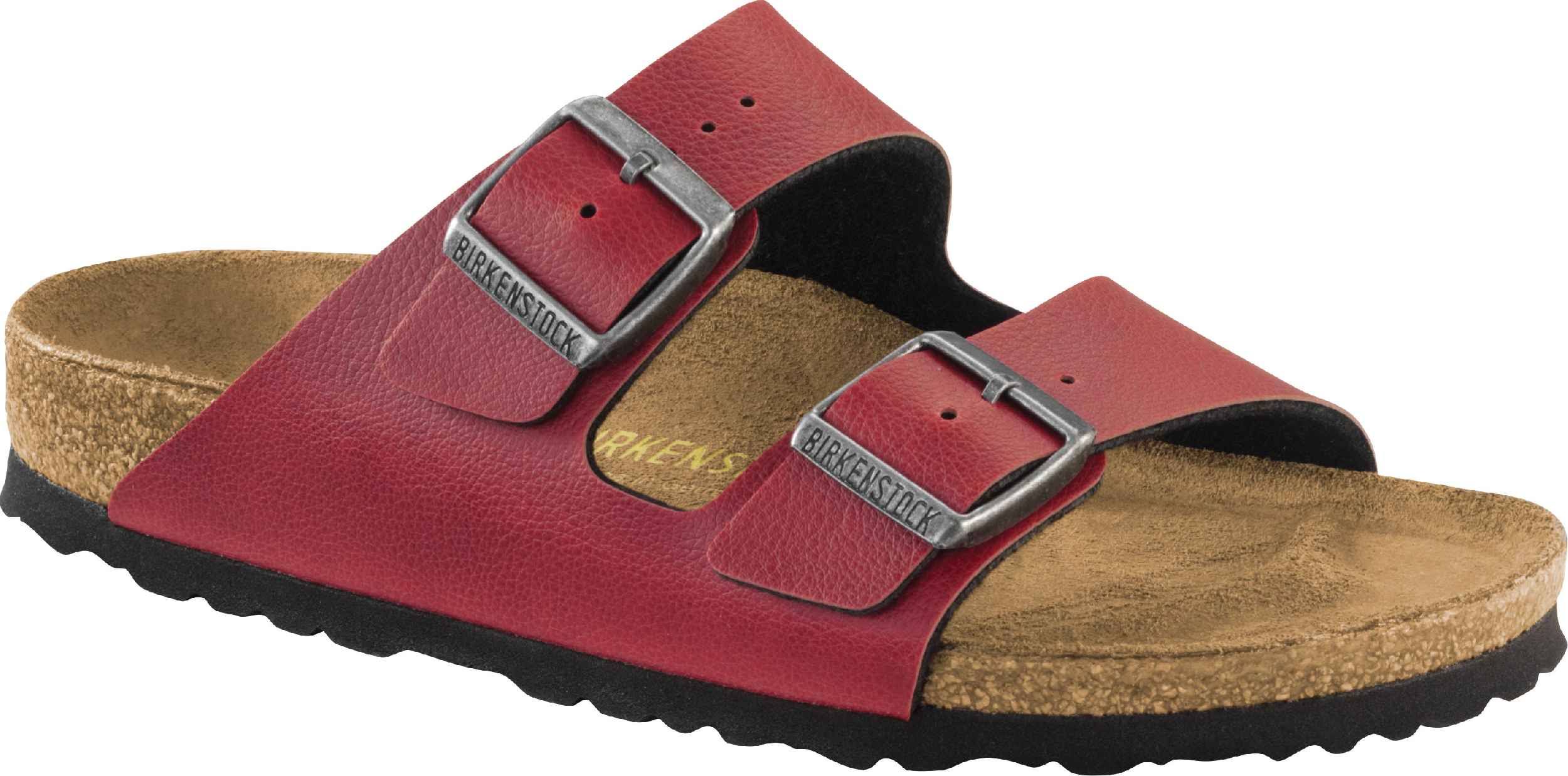Birkenstock Women's Arizona Sandal - 42 - Bordeaux Pull Up Birko-Flor