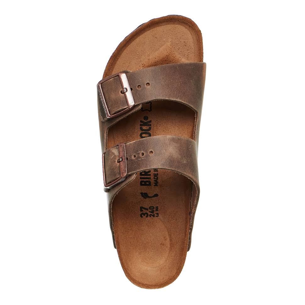 Birkenstock Arizona Oiled Leather Narrow Sandals - Tabacco Brown