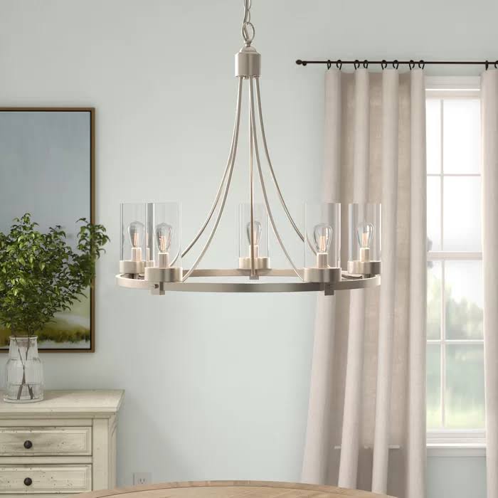 Janette 5-Light Wagon Wheel Chandelier (Color: Oil Rubbed Bronze)