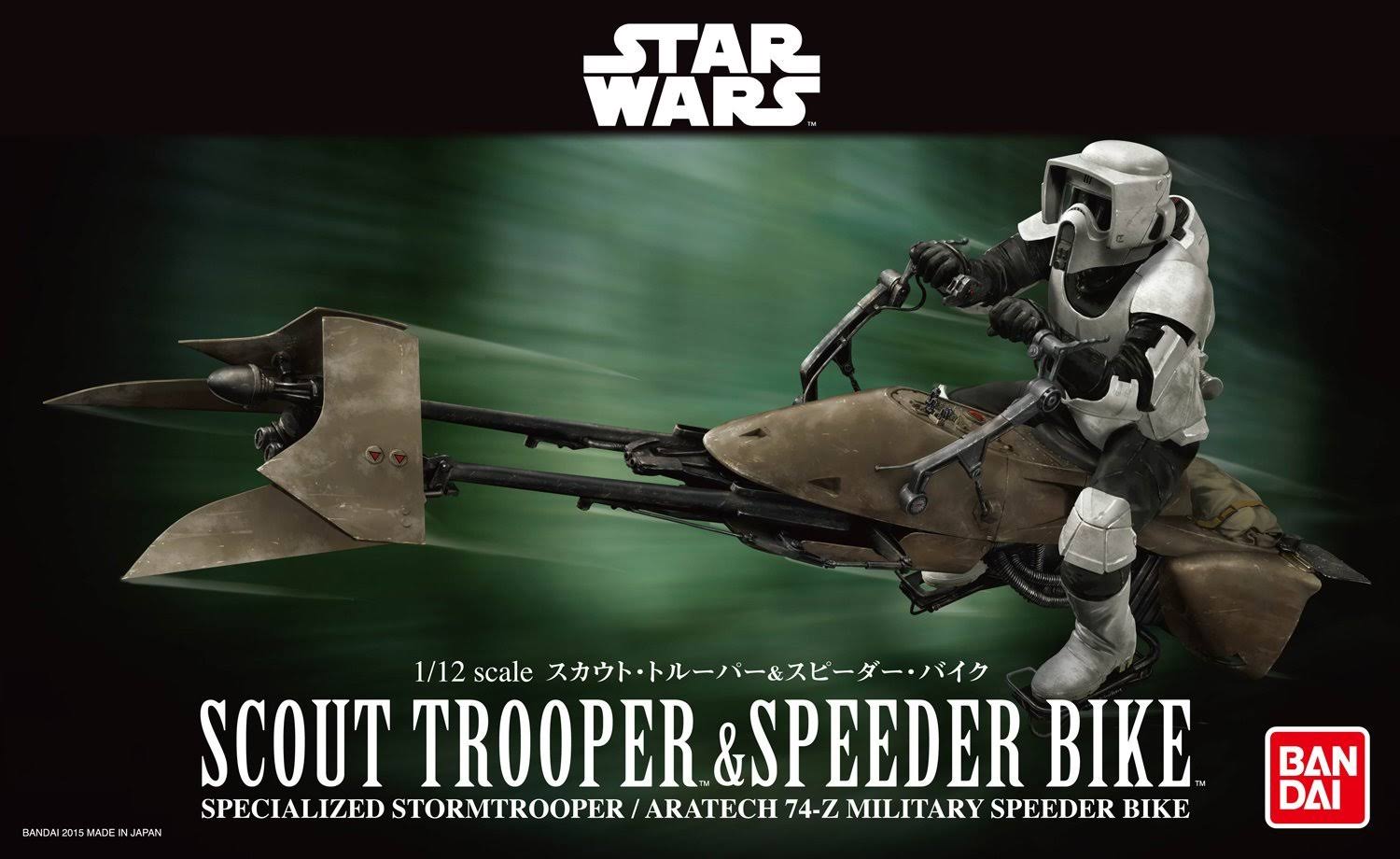 Bandai Star Wars Scout Trooper & Speeder Bike 1/12 Model Kit Japan