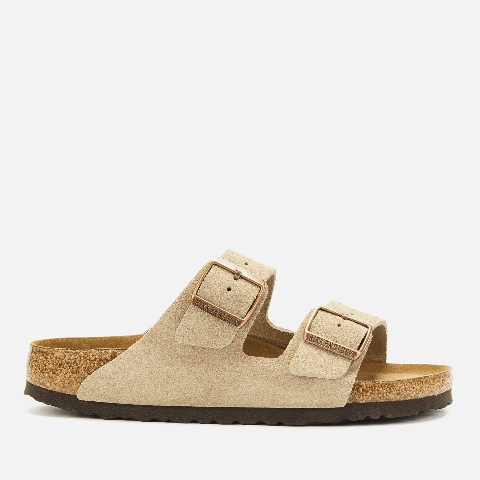Birkenstock Arizona Suede Leather Taupe Two-Strap Sandals
