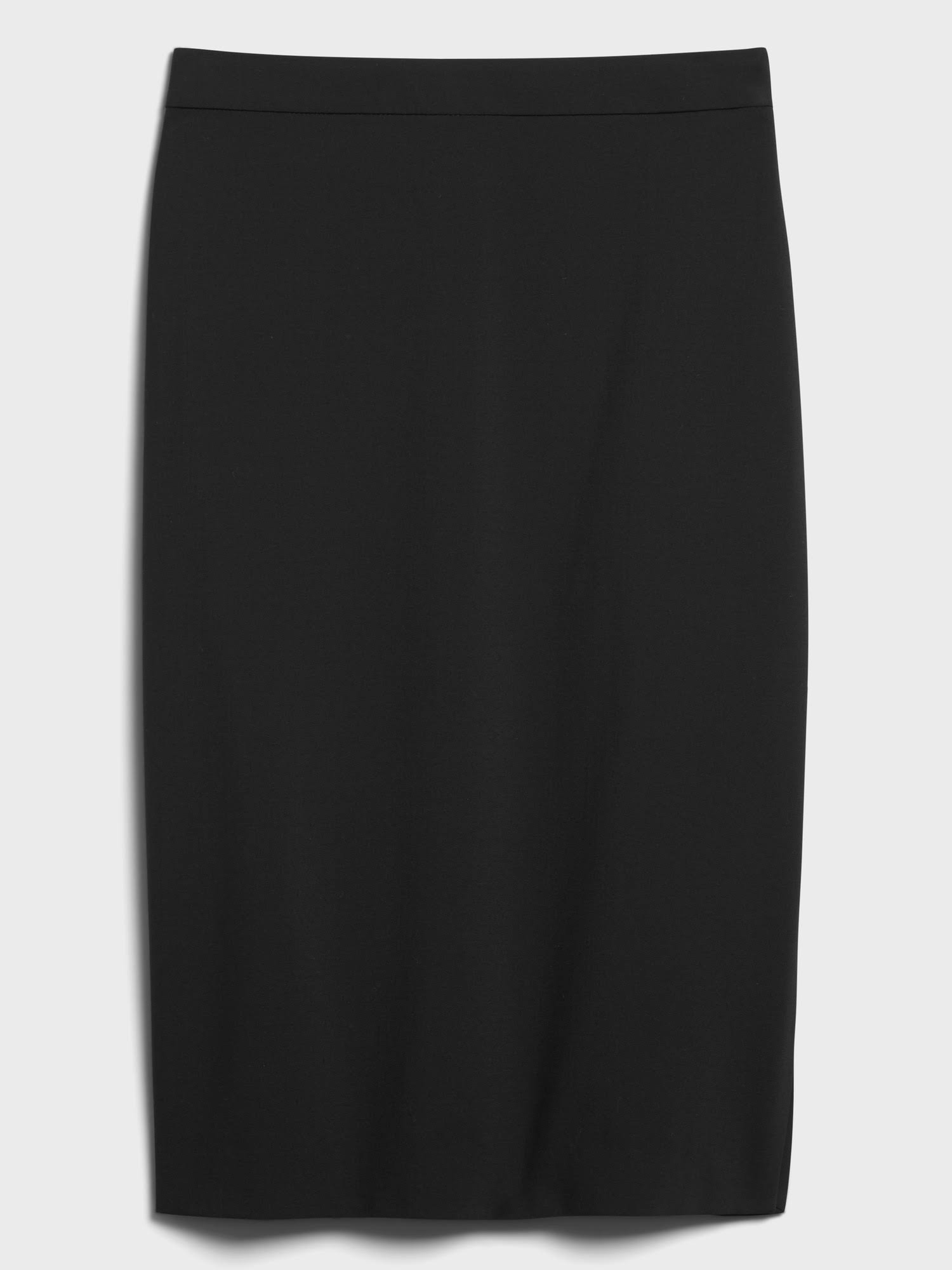 Banana Republic Women's Washable Italian Wool-Blend Pencil Skirt with Side Slit Black Size 8