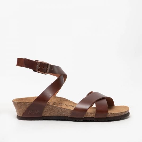 Papillio Womens Lola Leather Cognac Sandals 8 US