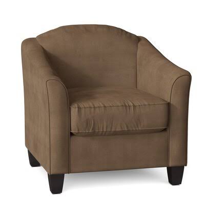 Birkett Armchair Body Fabric: Tina Coffee, Leg Color: Black Walnut