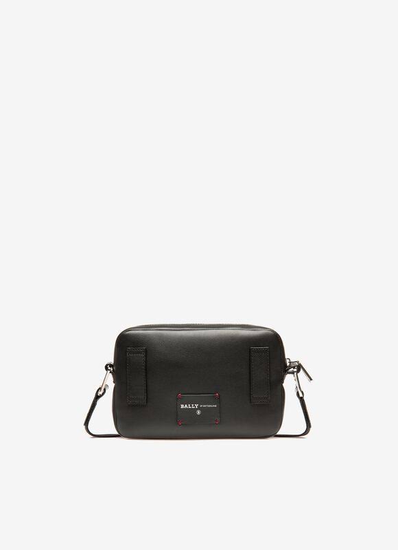 Bally Hal Black, Leather Cross-Body Bag in Black Os