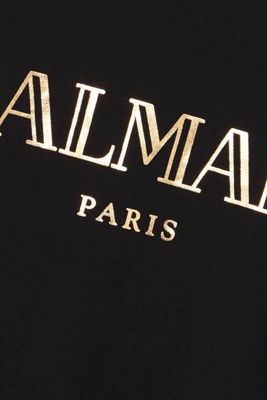 Balmain - Button-embellished Printed Cotton-jersey T-Shirt - Black