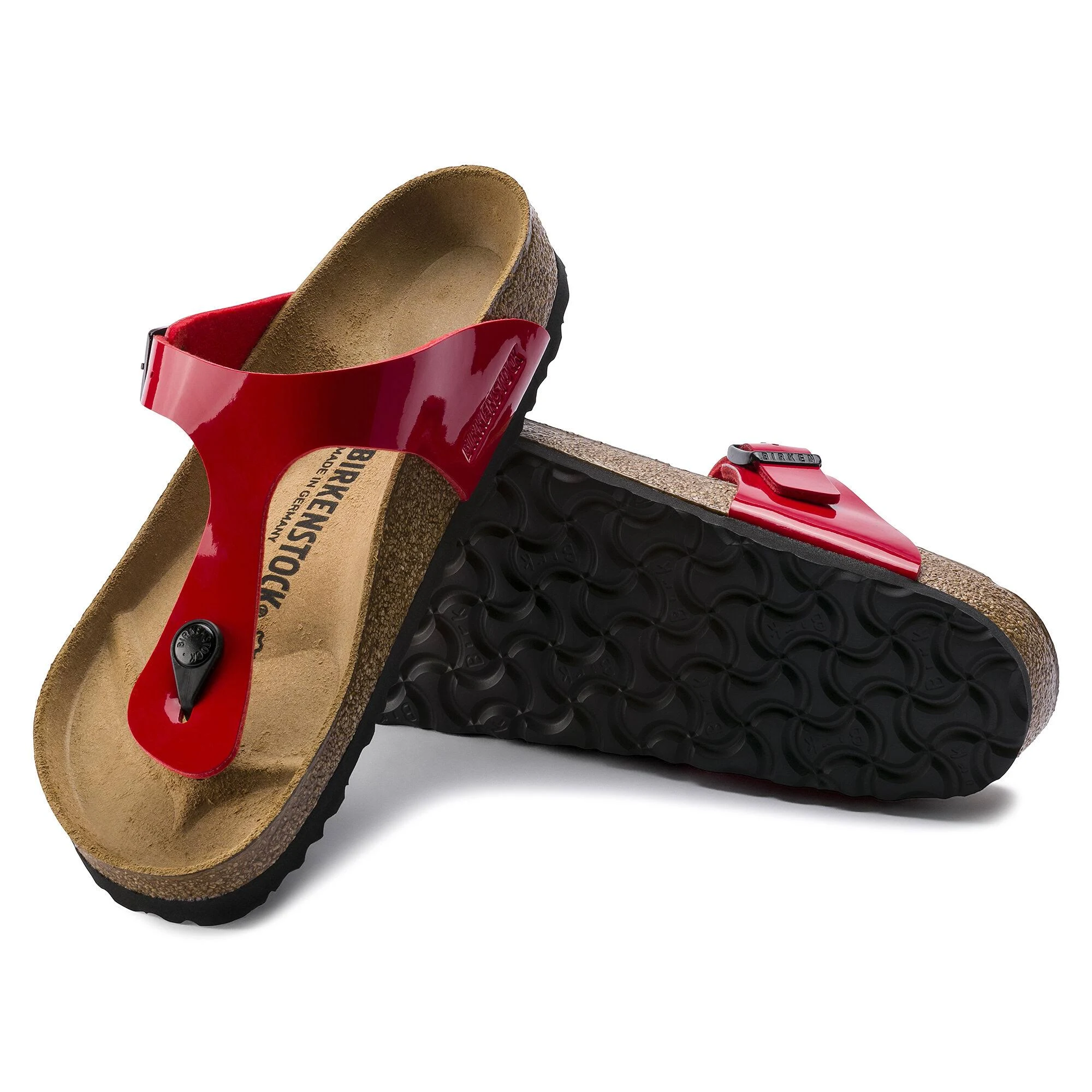 Birkenstock Gizeh Birko-Flor Patent Cherry Thong Sandals
