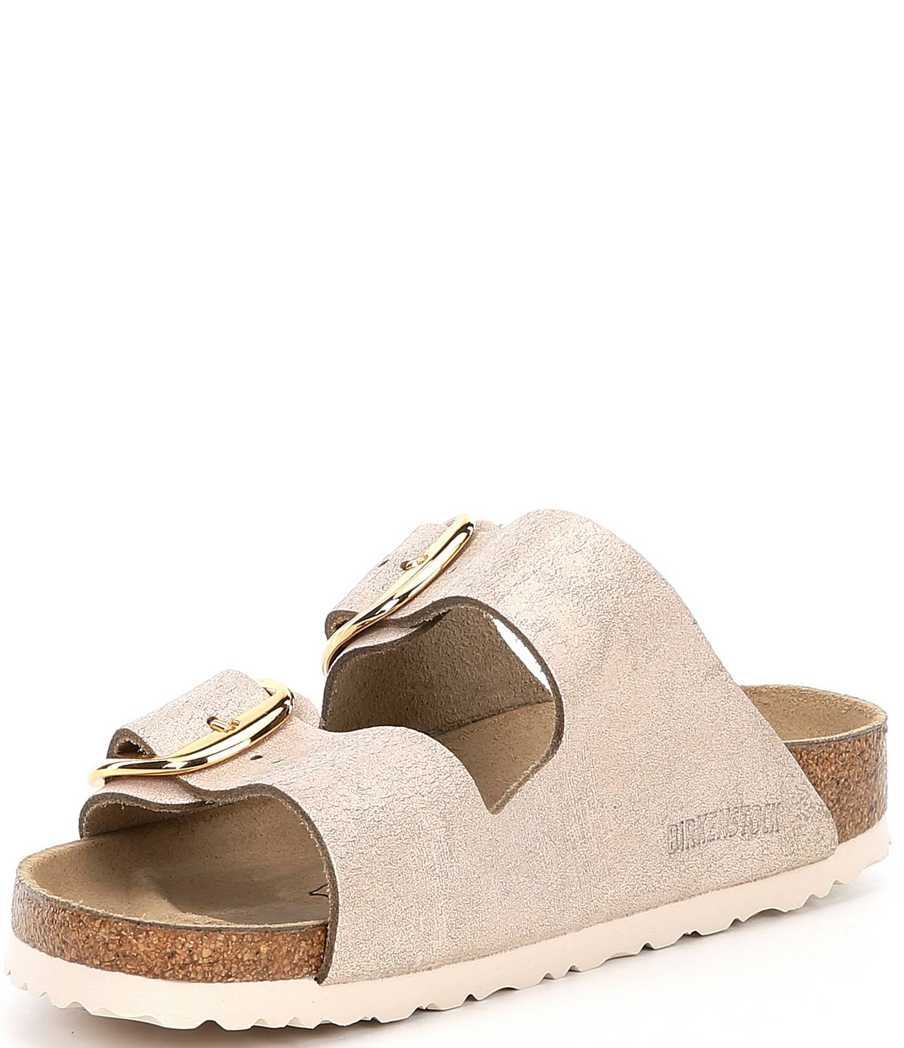 Women's Birkenstock Arizona Big Buckle Narrow Sandals - Washed Metallic Rose / 41