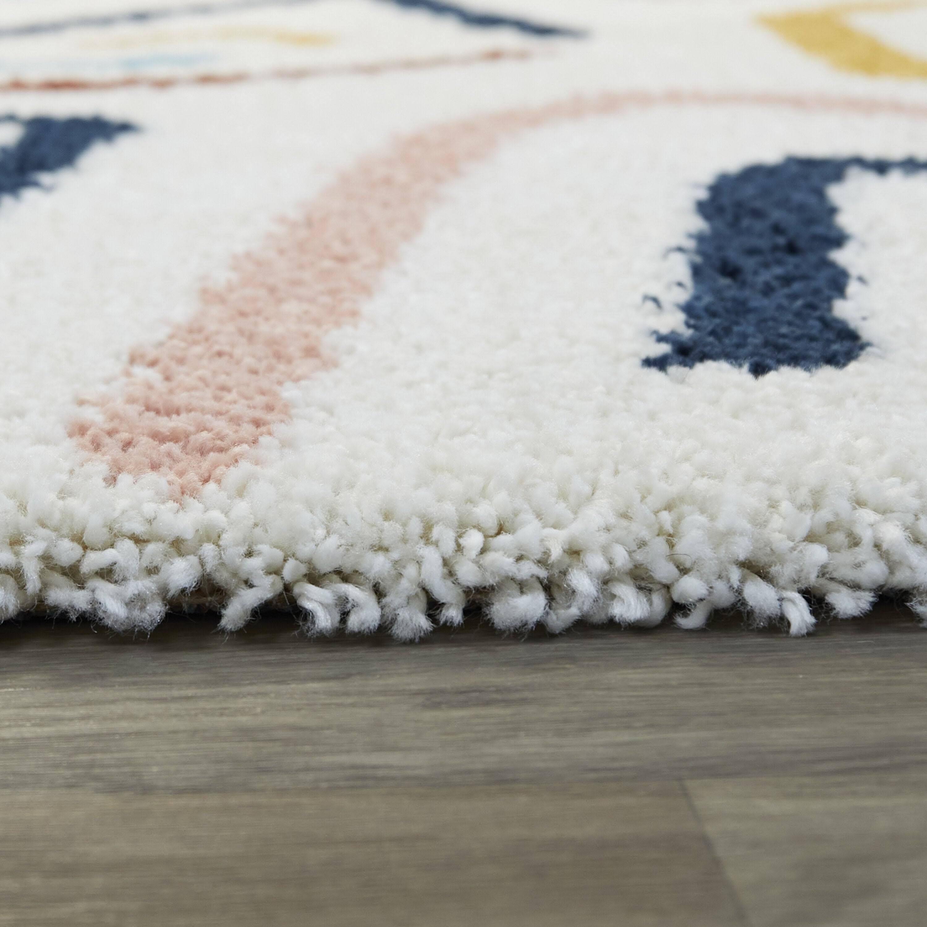 Seymour Modern Shag Area Rug - 5&3x22 x 7& - Multicolor