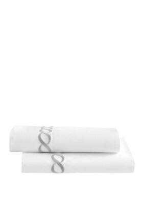 Kassatex Catena Bedding Collection King Pillowcase Set, Silver