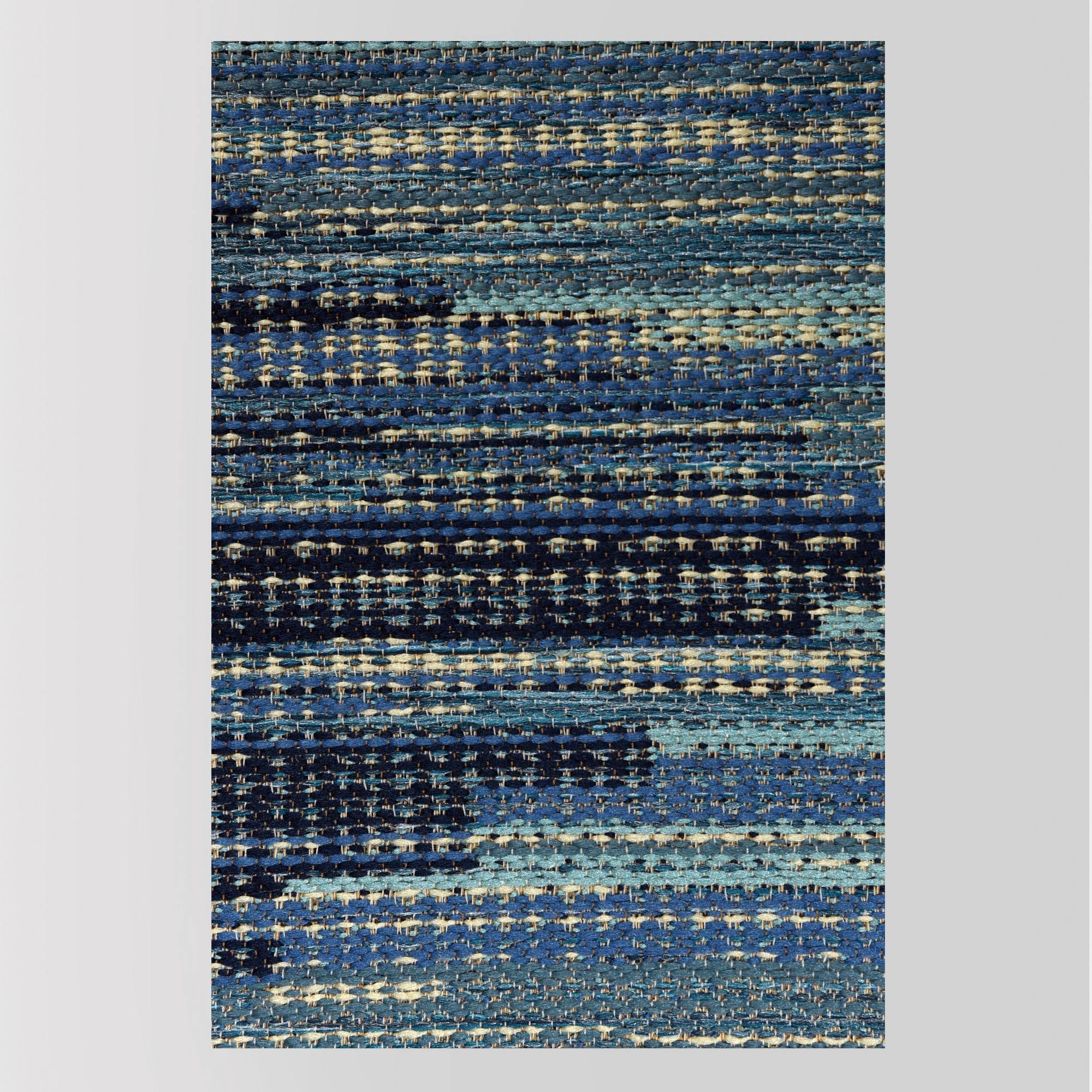 9& x 12& Diamond Tassel Outdoor Rug Blue - Opalhouse