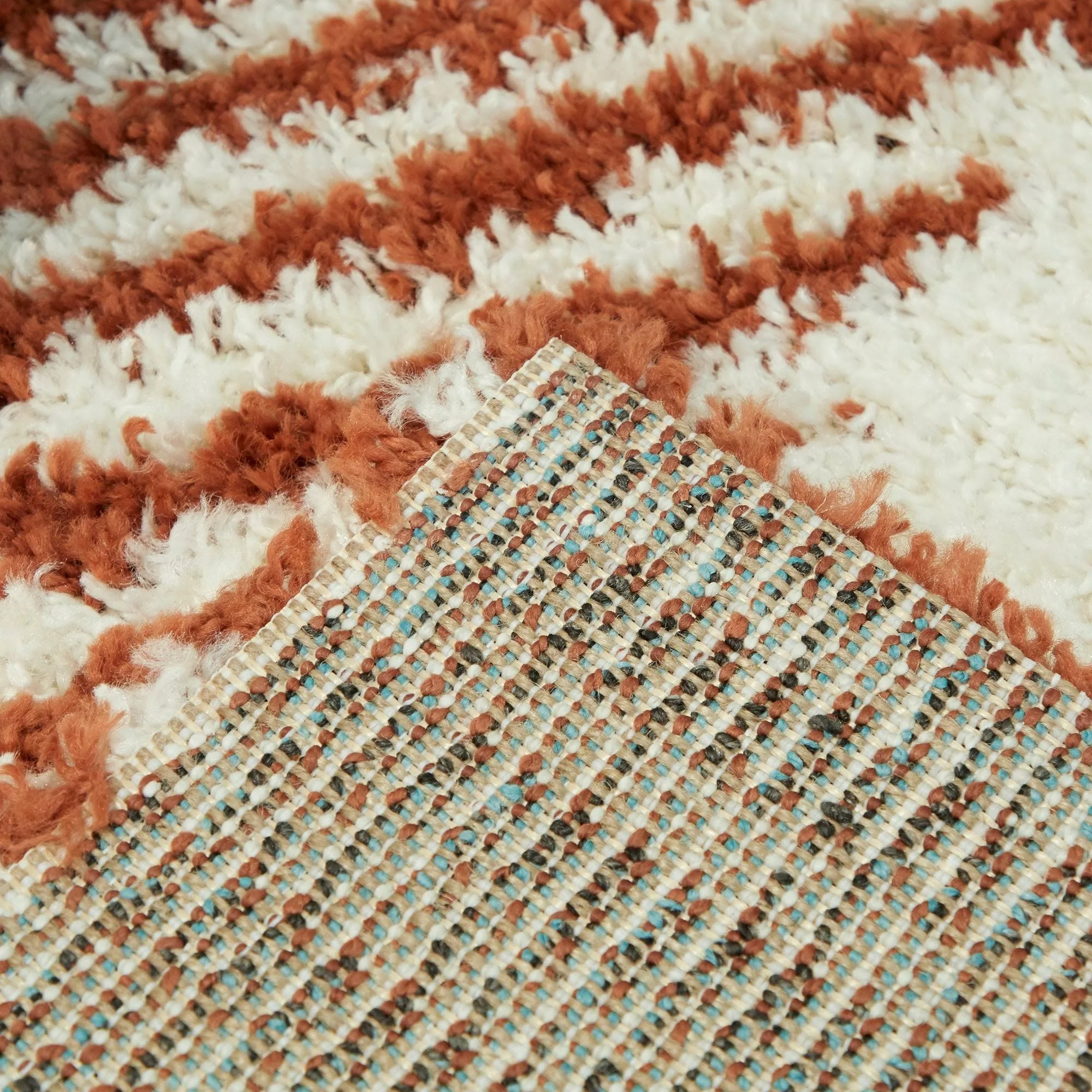 Balta Hughes Burnt Orange 5 ft. x 7 ft. Striped Shag Area Rug