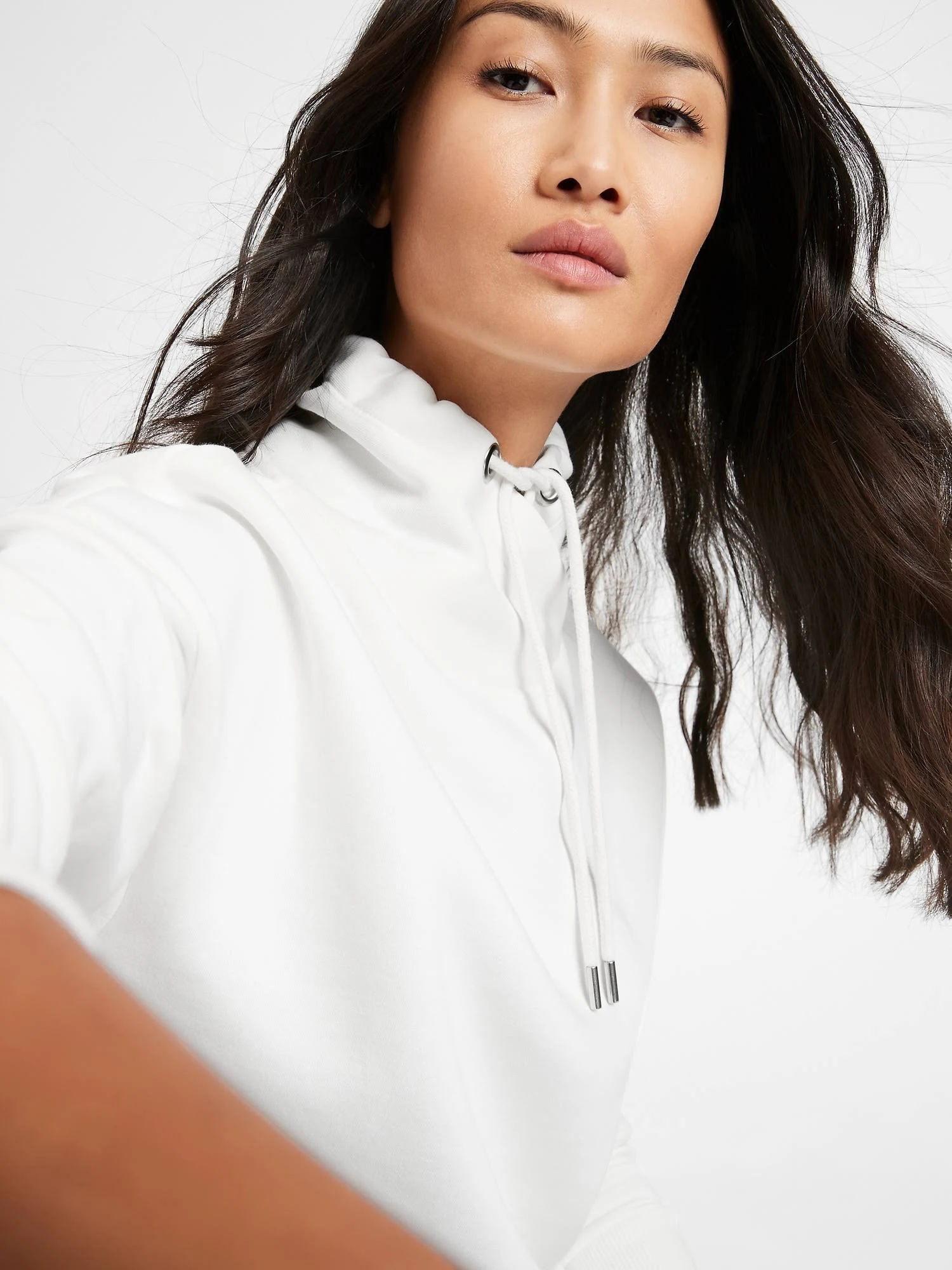 Banana Republic Women's Funnel-Neck Sweatshirt Almond Beige Size Xs