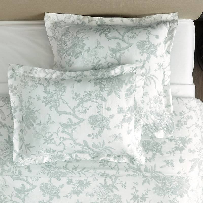 Jardin Toile Sham Spa Euro - Ballard Designs