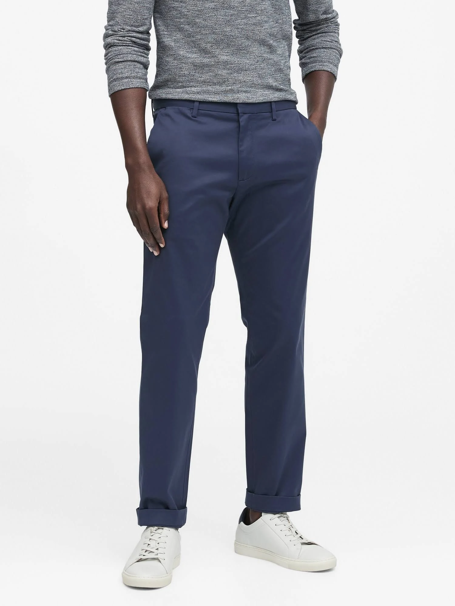 Banana Republic Men's Aiden Slim Rapid Movement Chino Pant Hazey Blue Size 36W 30L