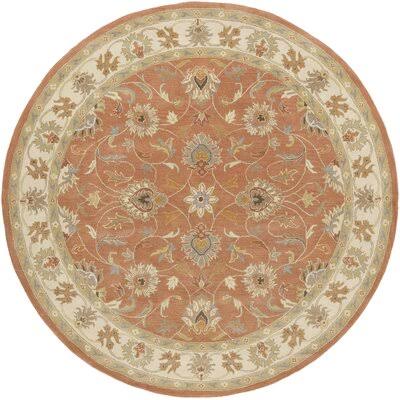 Arden Floral Hand Tufted Wool Camel Area Rug Birch Lane Rug Size: Round 9&9x22