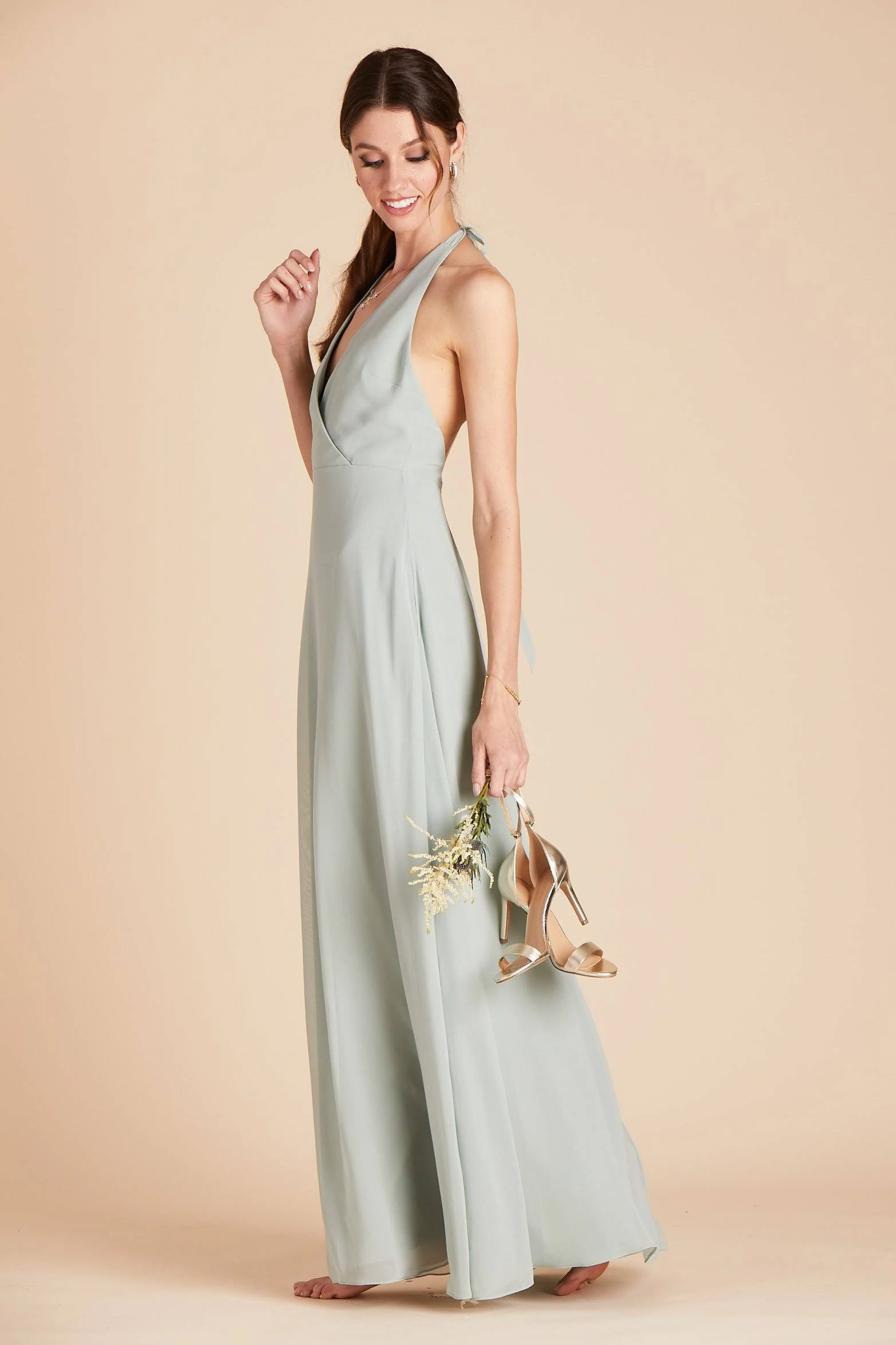Birdy Grey Moni Convertible Chiffon Bridesmaid Dress in Sage XL / Sage