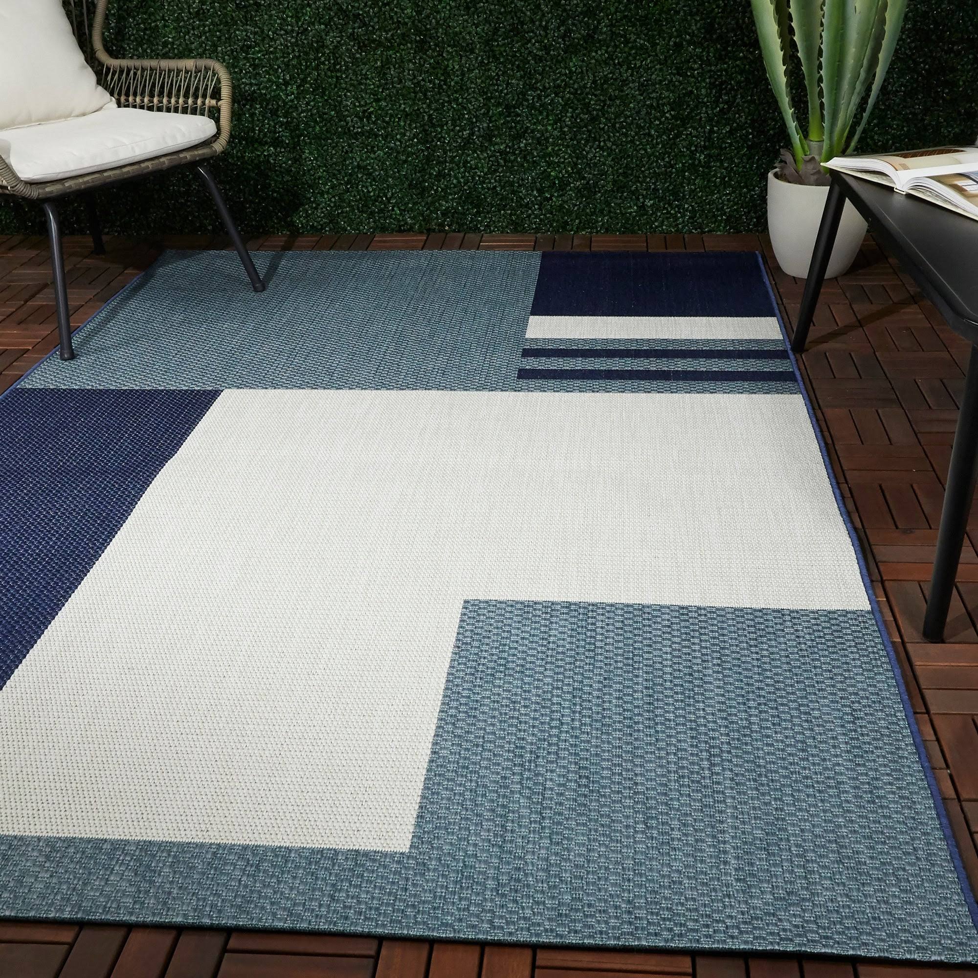 BALTA Read Blue 5 ft. x 7 ft. Modern Indoor/Outdoor Area Rug