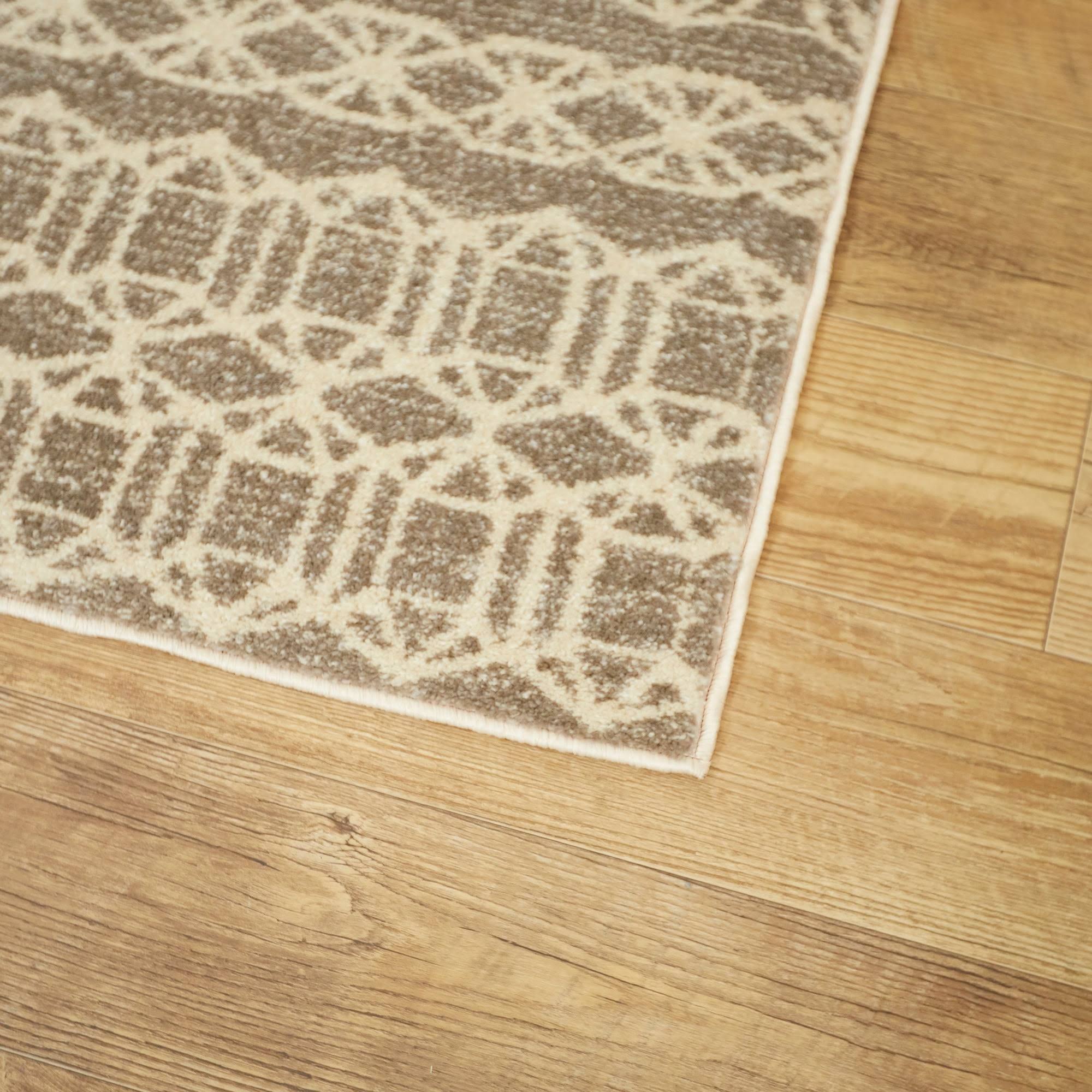 BALTA Wesley Taupe 8 ft. x 10 ft. Diamond Trellis Area Rug, Brown