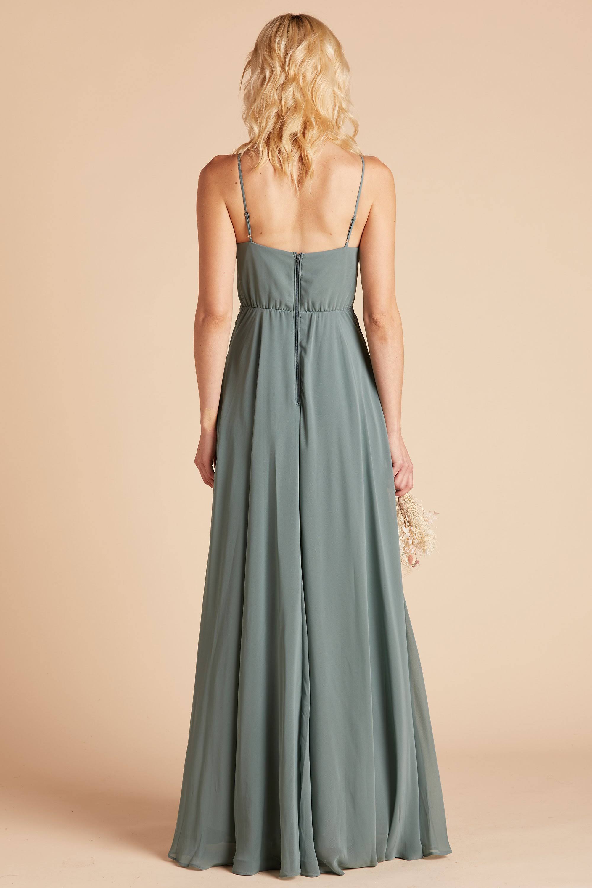 Birdy Grey Kaia Chiffon Bridesmaid Dress in Sea Glass L / Sea Glass
