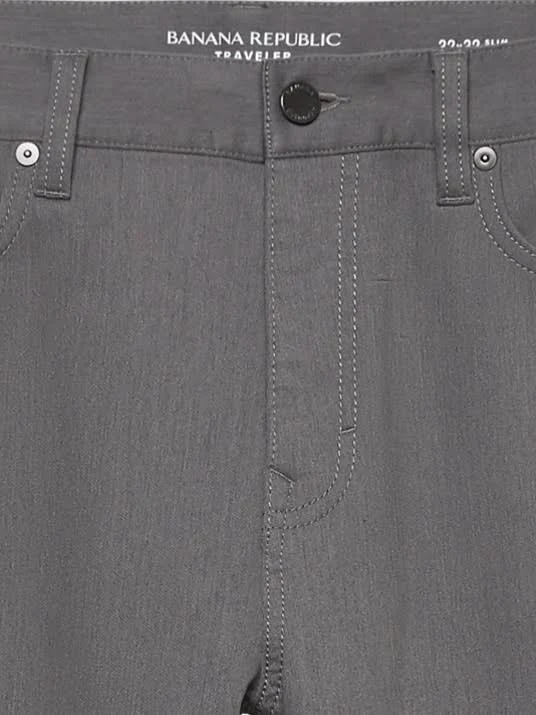 Banana Republic Men's Slim Heathered Traveler Pant Smoke Gray Size 34W 30L