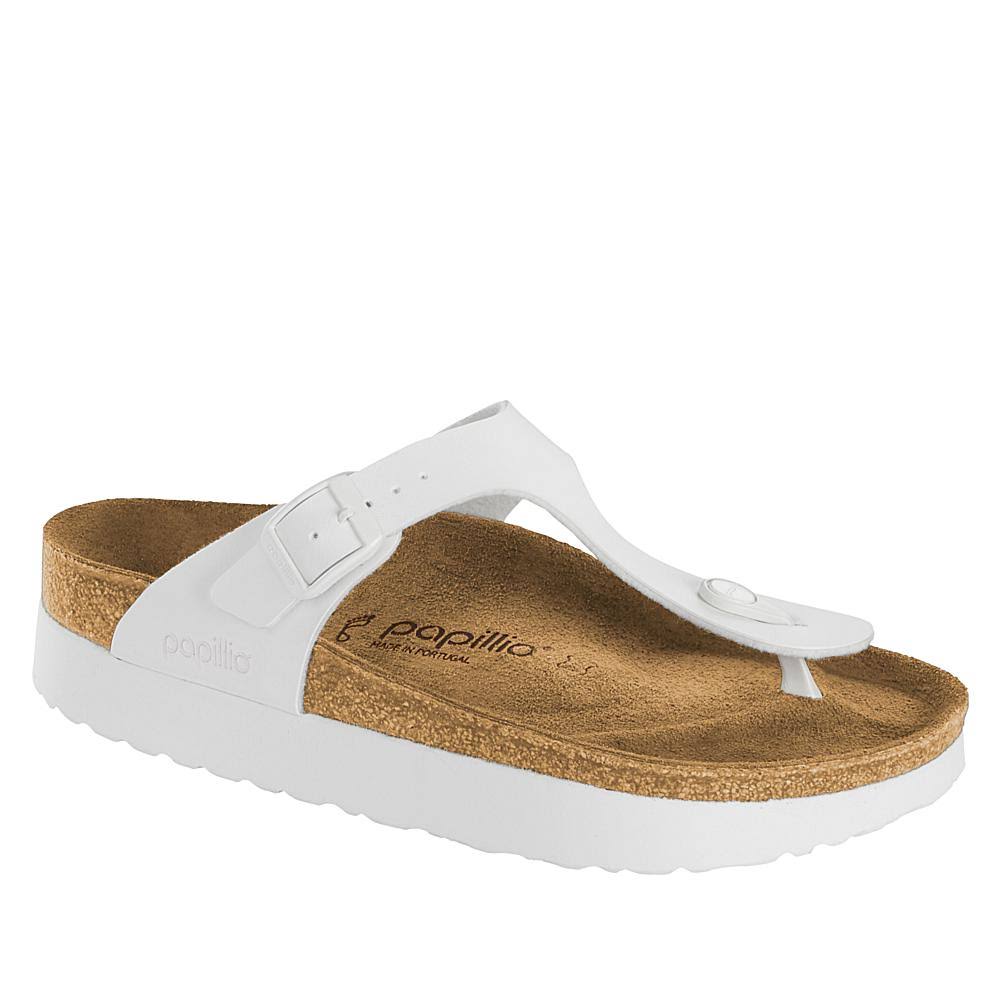 Birkenstock Women's Papillio Gizeh Platform Thong Sandal, Size: 42, White Birko-Flor