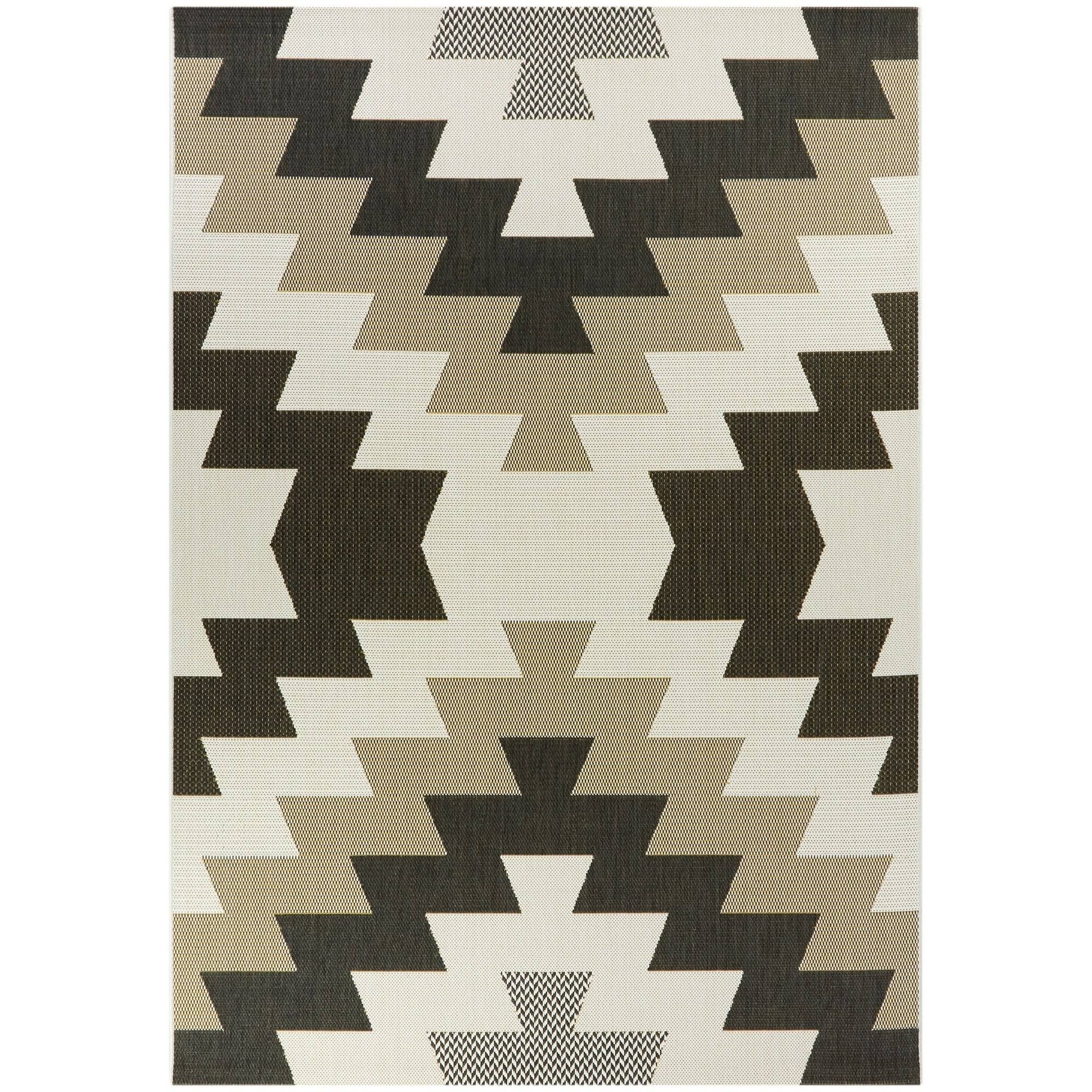 BALTA Levete Dark Brown 5 ft. x 7 ft. Southwestern Indoor/Outdoor Area Rug