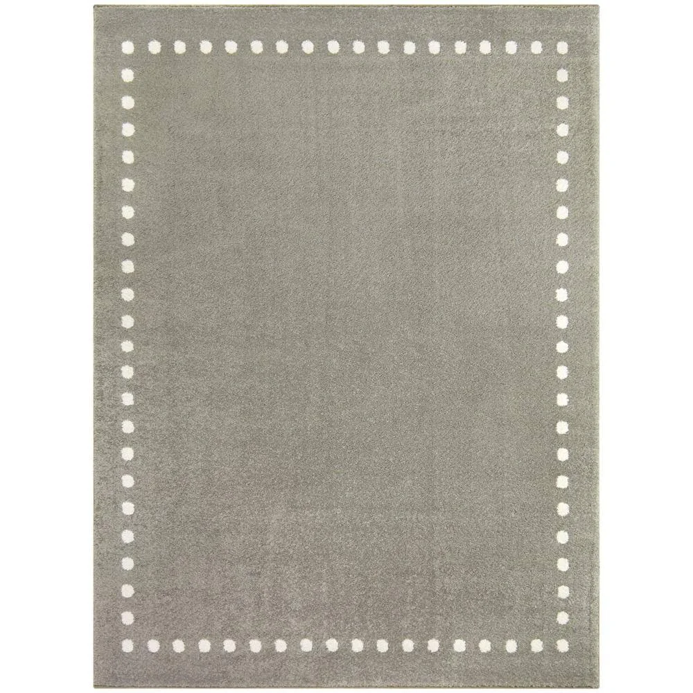 Balta Fontaine Grey 8 ft. x 10 ft. Dot Border Area Rug