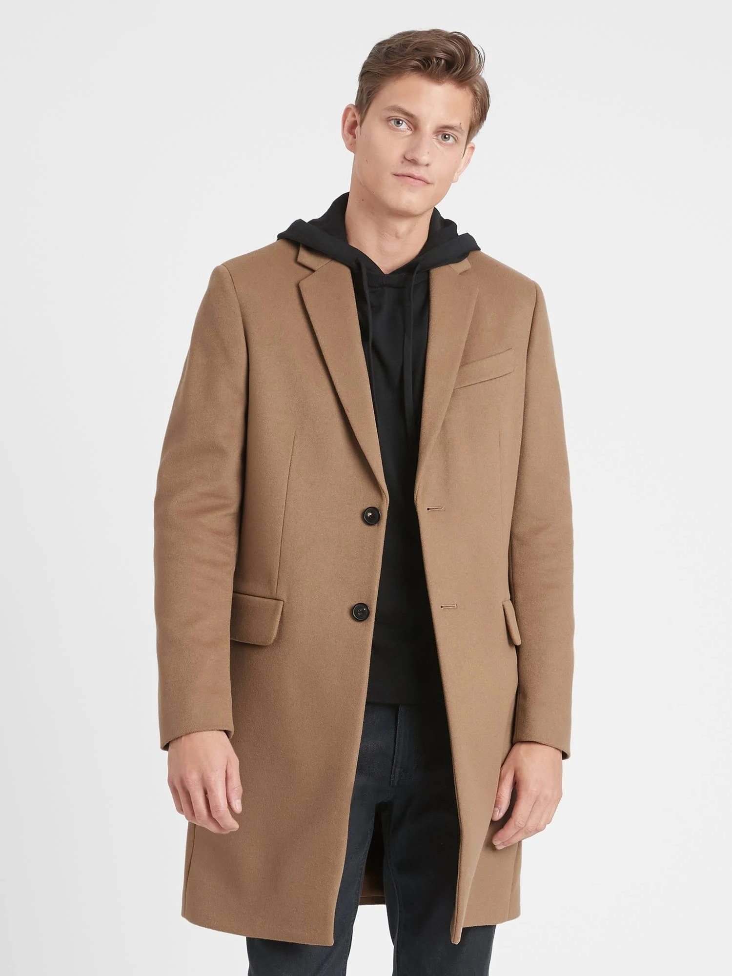 Banana Republic Men's Italian Melton Topcoat Camel Size S