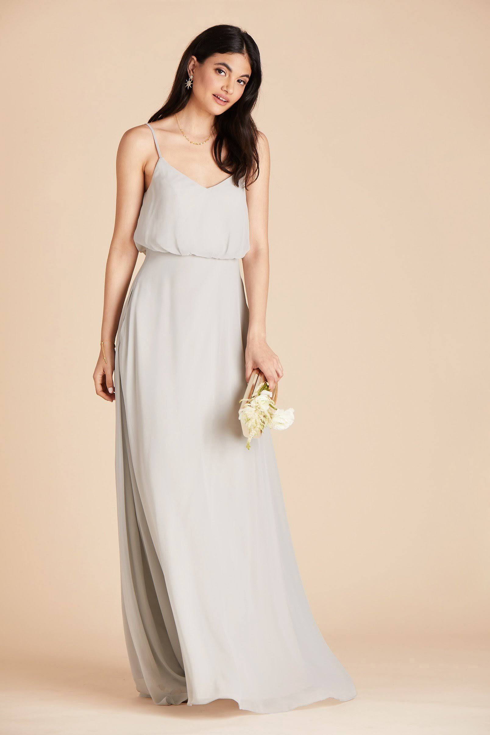 Birdy Grey Gwennie Chiffon Bridesmaid Dress in Dove Gray L / Dove Gray