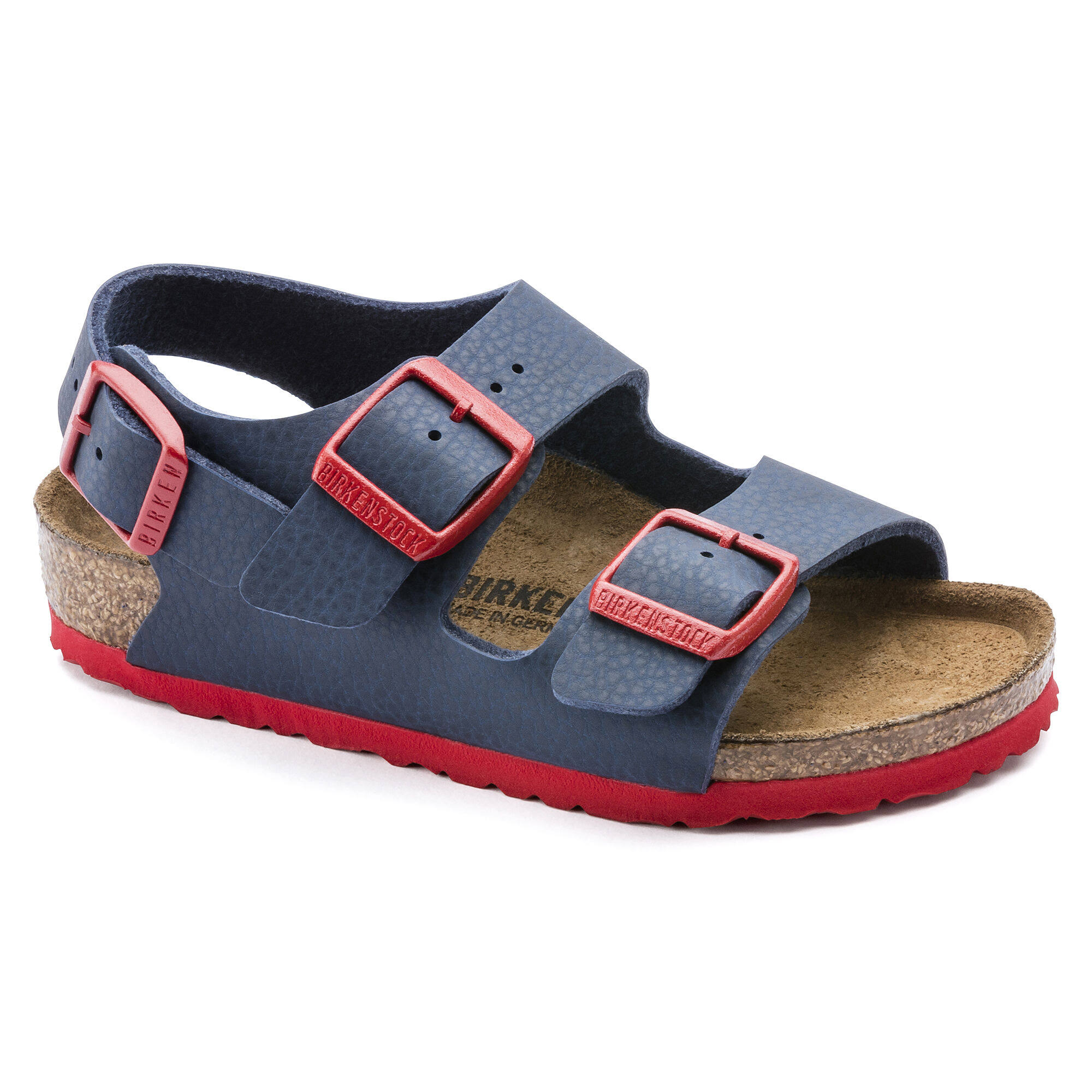 Birkenstock Infant Milano Kids Blue/Red Birko-Flor Strap Sandals