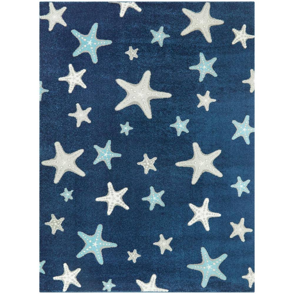 Morgana 5'3 x 7' Woven Area Rug in Blue Navy