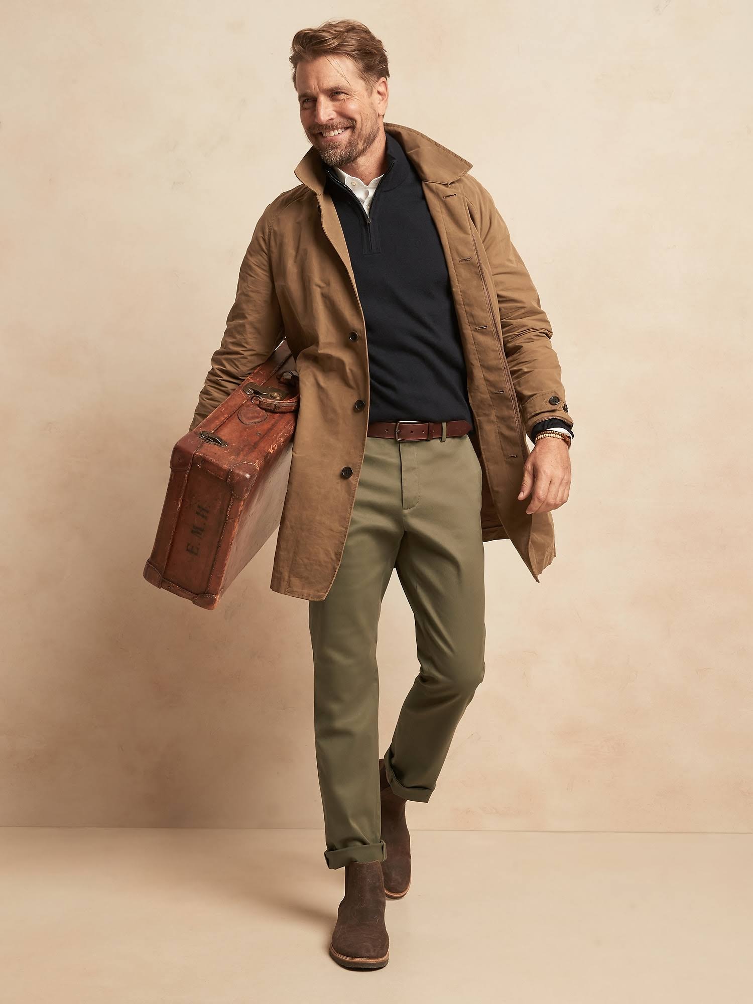 Banana Republic Men's Aiden Slim Rapid Movement Chino Pant Surplus Green Tall Size 32W 36L