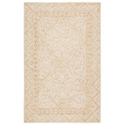 Jazmine Oriental Handmade Tufted Wool Cream/Golden Rug Birch Lane Rug Size: Rectangle 5' x 8'