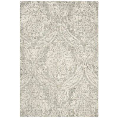 Vogler Abstract Handmade Tufted Wool Gray/Ivory Area Rug Ophelia & Co. Rug Size: Rectangle 4& x 6&