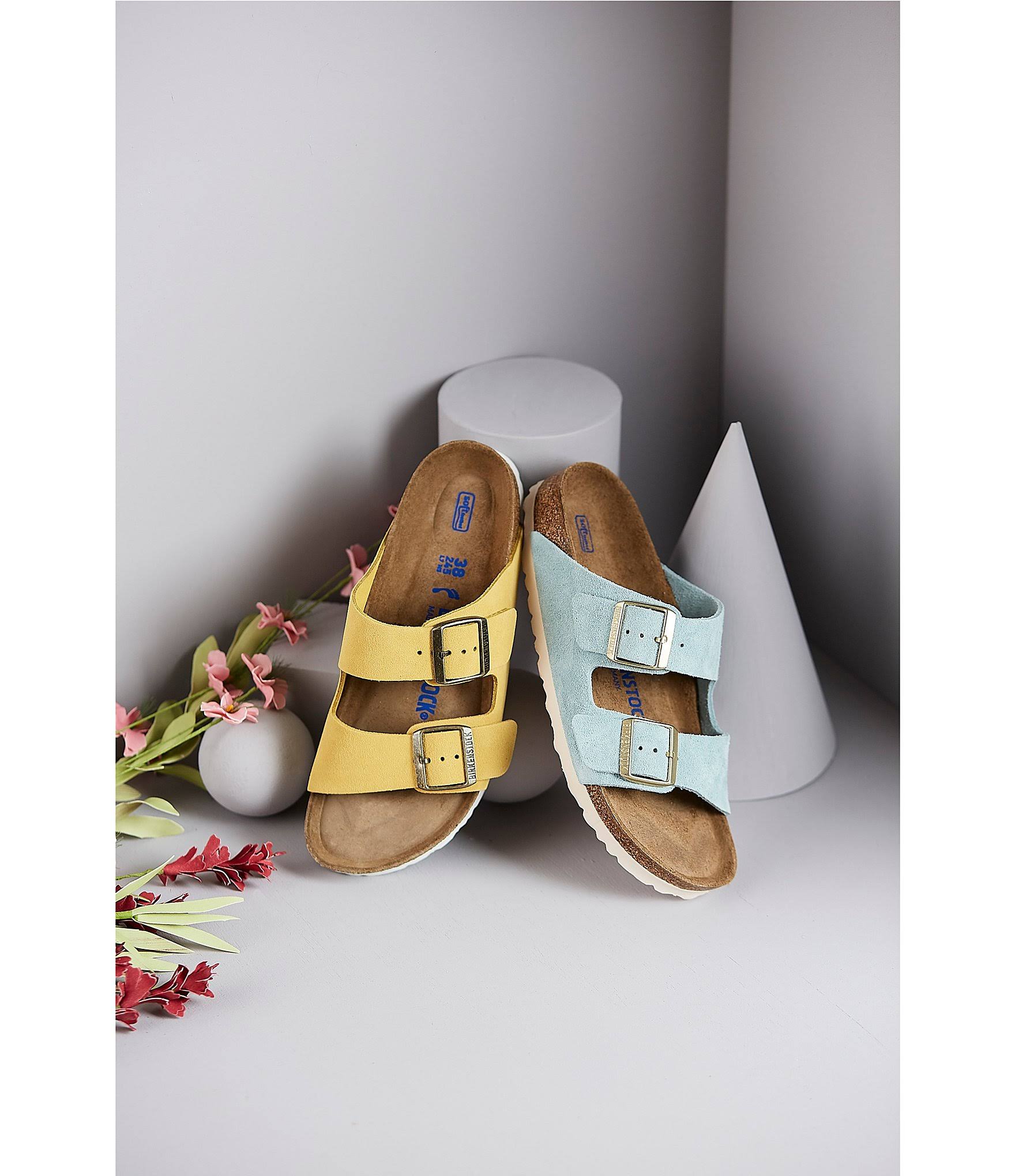 Birkenstock Women's Arizona Soft Footbed Sandals, Blue