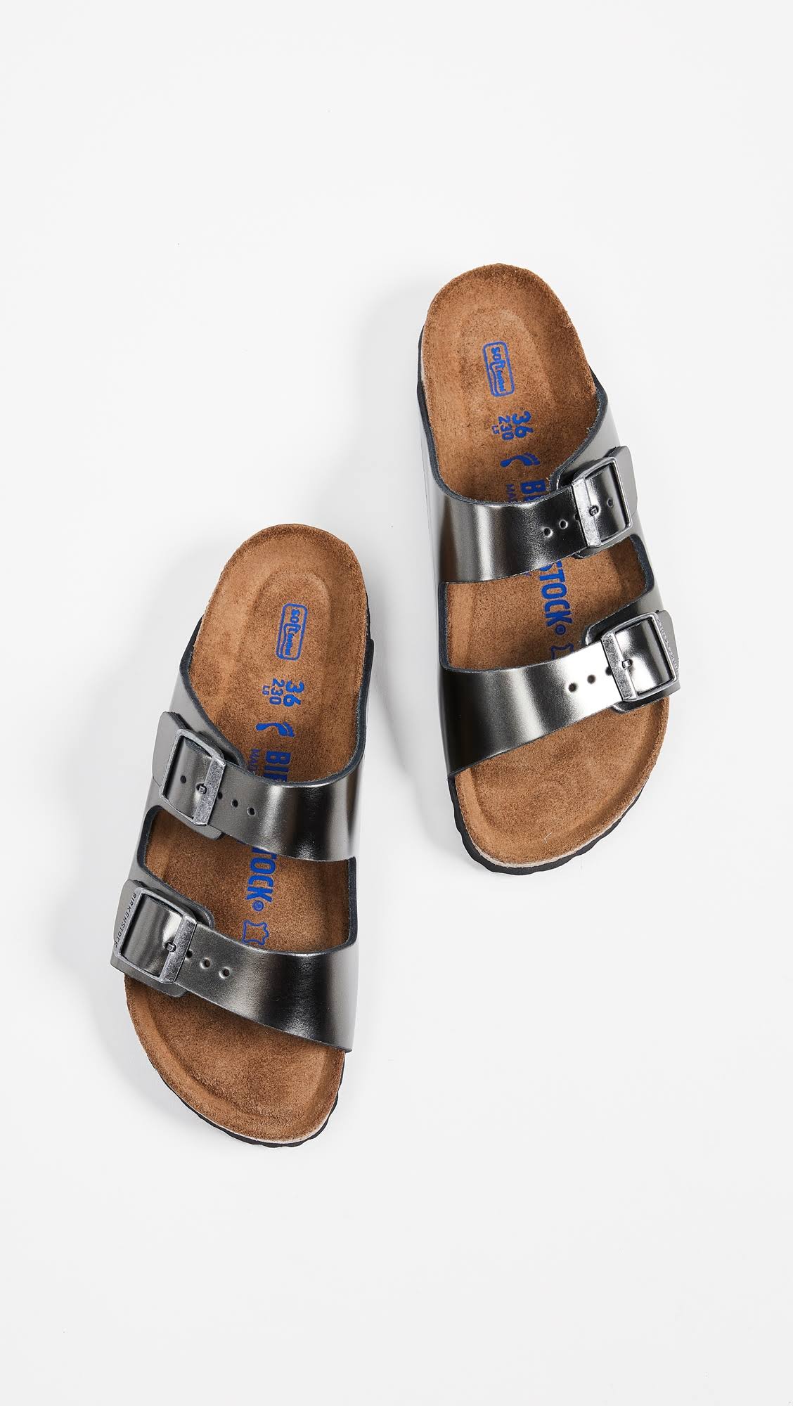 Birkenstock Arizona Soft Footbed Metallic Anthracite Sandal