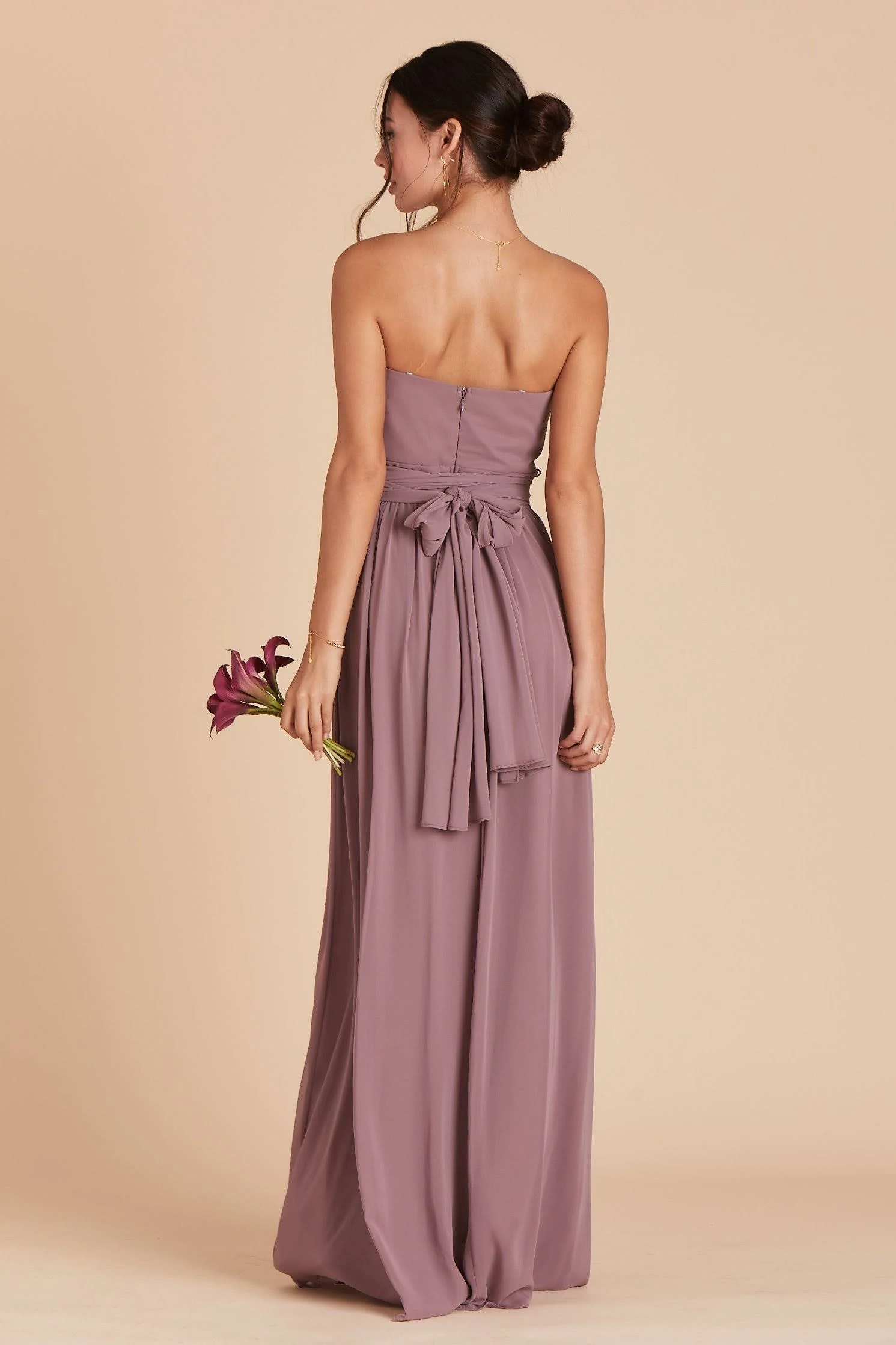 Birdy Grey Grace Convertible Chiffon Bridesmaid Dress in Dark Mauve XL / Dark Mauve