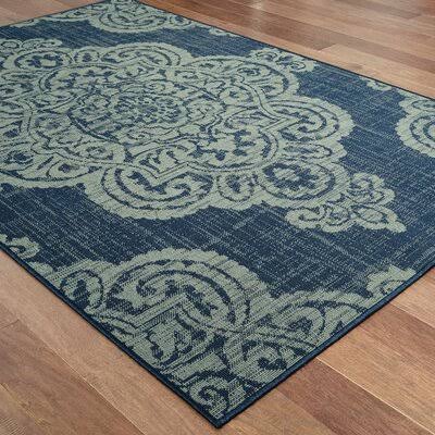Quintin Oriental Navy Blue/Gray Indoor / Outdoor Rug Birch Lane Rug Size: Rectangle 7&10x22 x 10&10x22