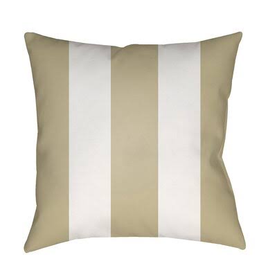 Athena Vertical Stripe Indoor/Outdoor Throw Pillow Birch Lane Color: Tan, Size: 18x22 H x 18x22 W