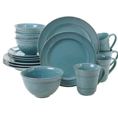 Artim 16 Piece Dinnerware Set, Service for 4 Color: Teal
