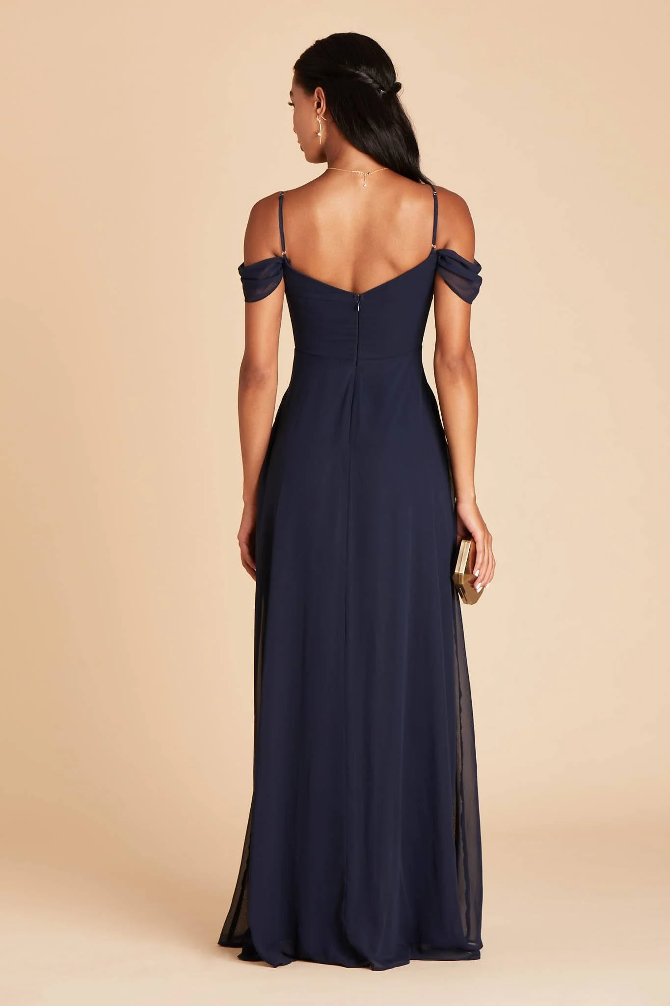 Birdy Grey Devin Convertible Chiffon Bridesmaid Dress in Navy M / Navy