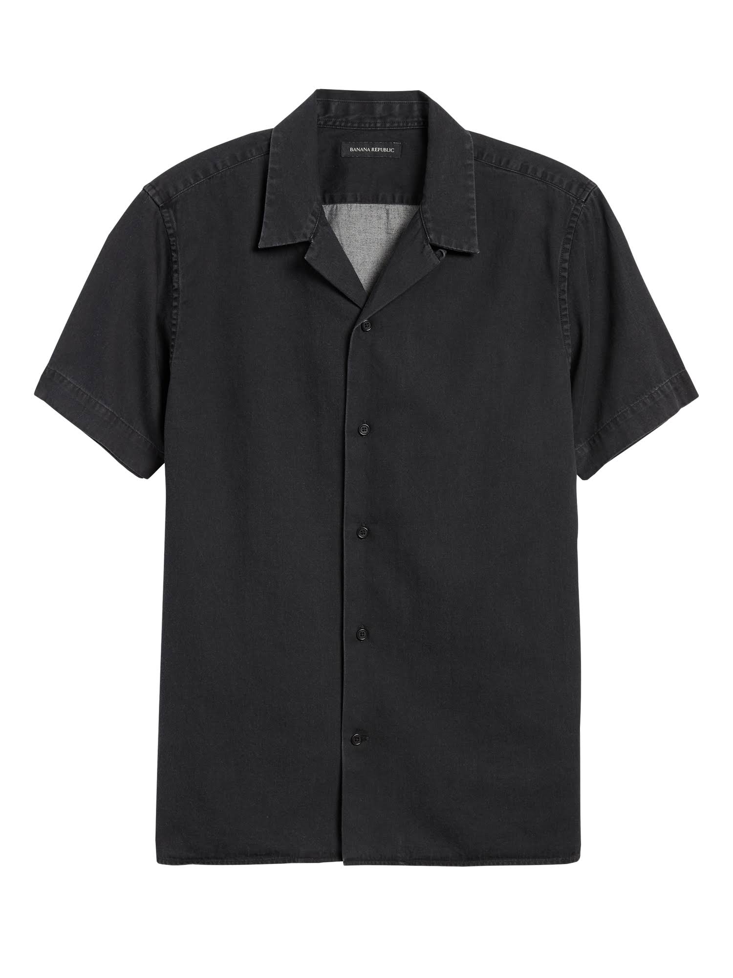 Banana Republic Men's Slim-Fit Chambray Resort Shirt Black Size M