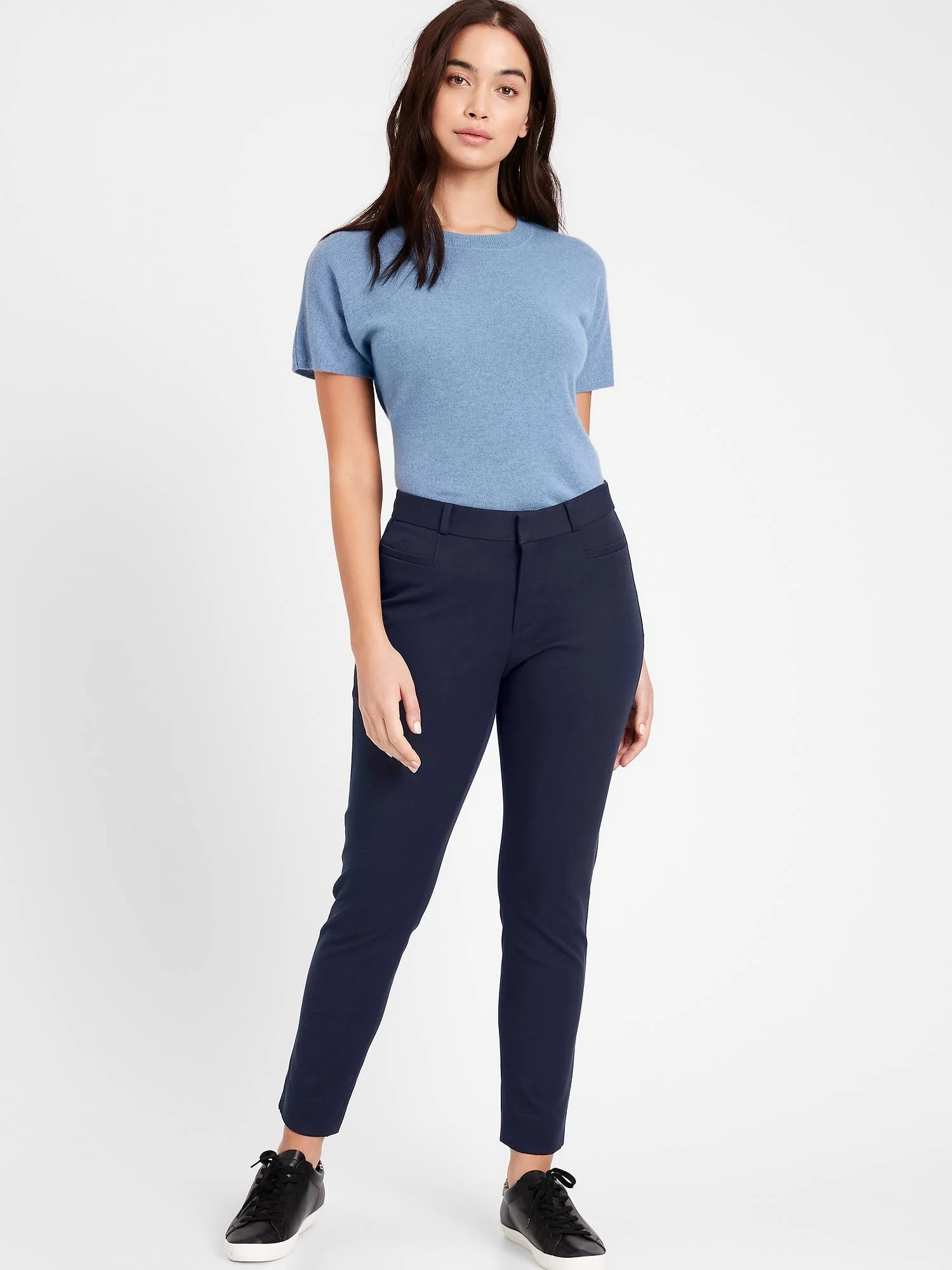 Banana Republic Women's Curvy Mid-Rise Skinny Sloan Pant Navy Size 6 Regular