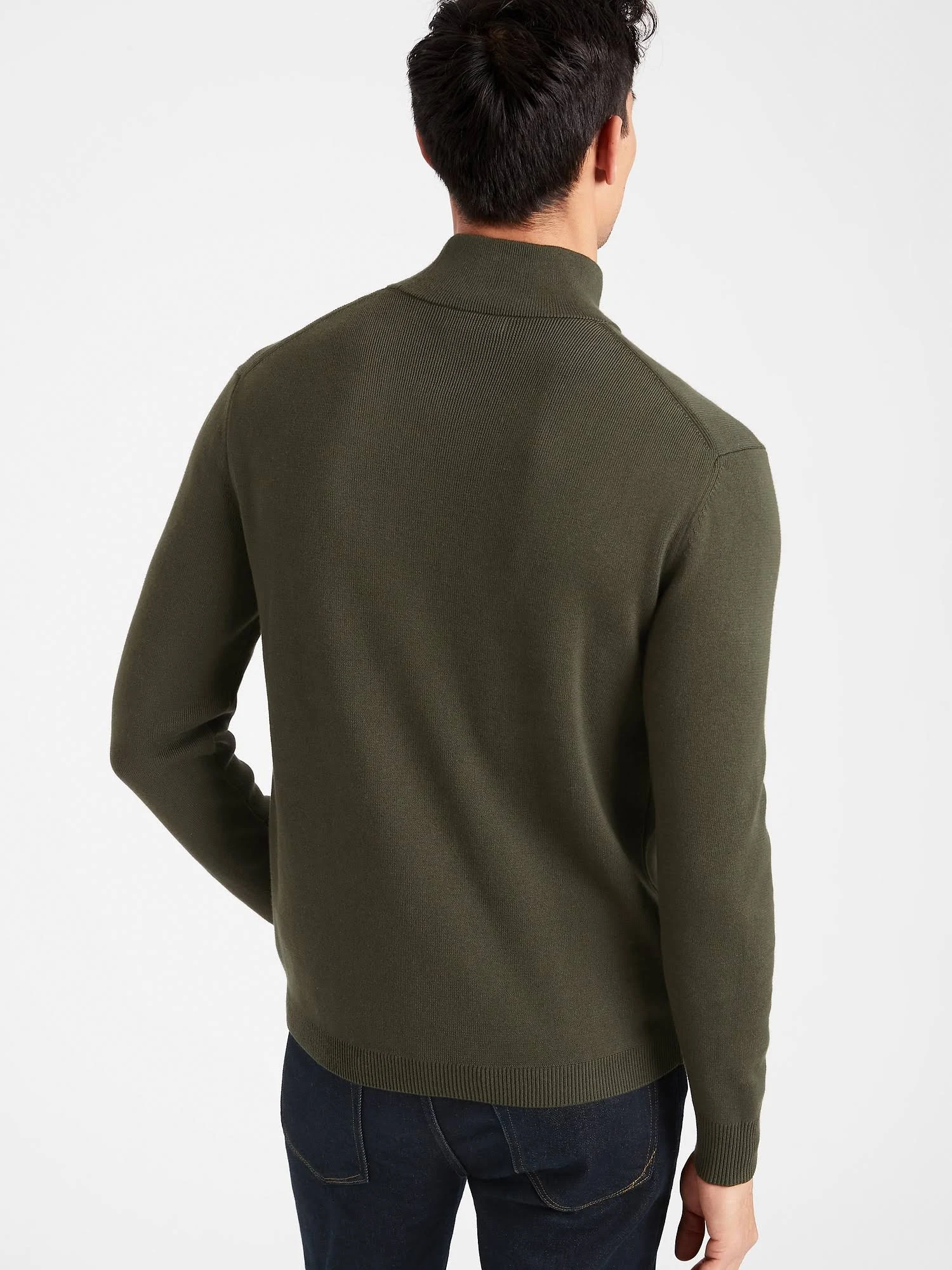 Banana Republic Men's Supima Mock-Neck Sweater So Shady Green Size XL