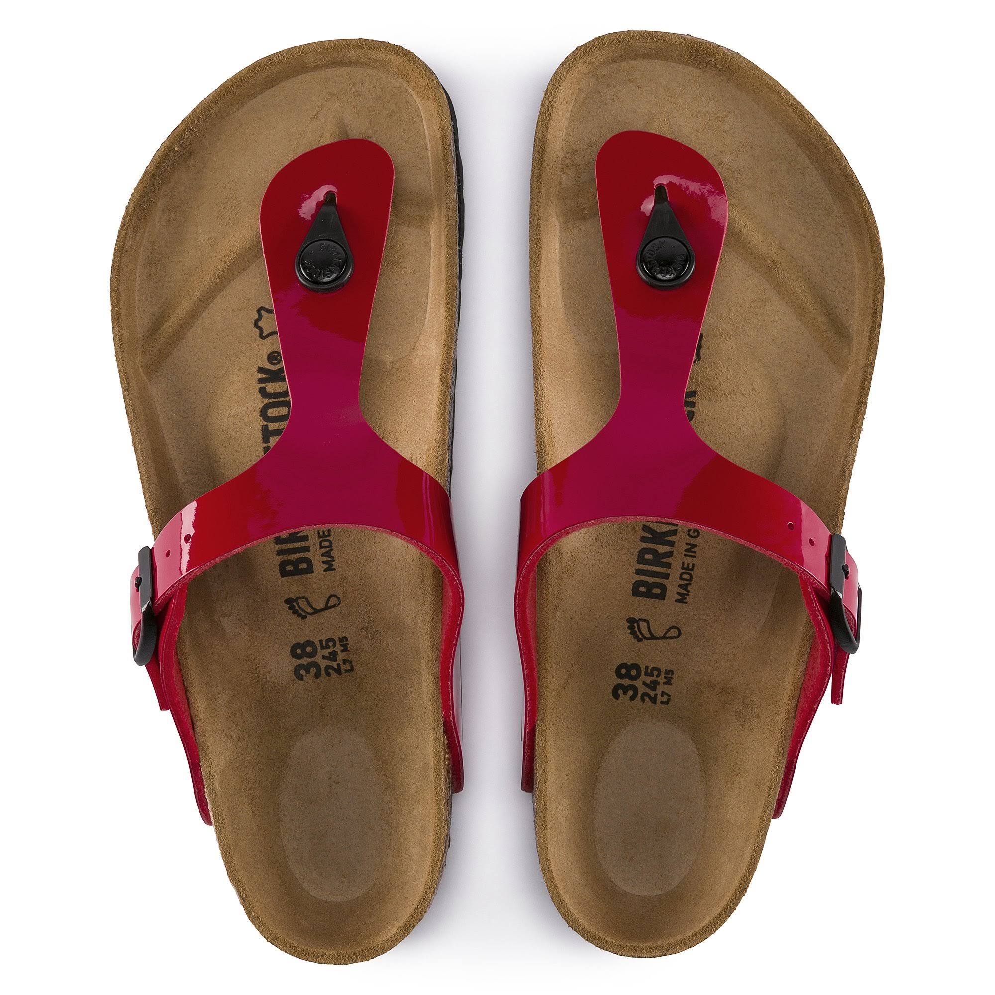 Birkenstock Women's Gizeh Sandal - 39 - Cherry Patent