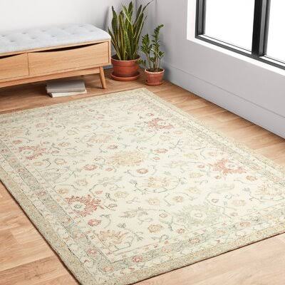 Fleshman Oriental Hand Hooked Wool Ivory Area Rug Birch Lane Rug Size: Rectangle 2&6x22 x 9&9x22