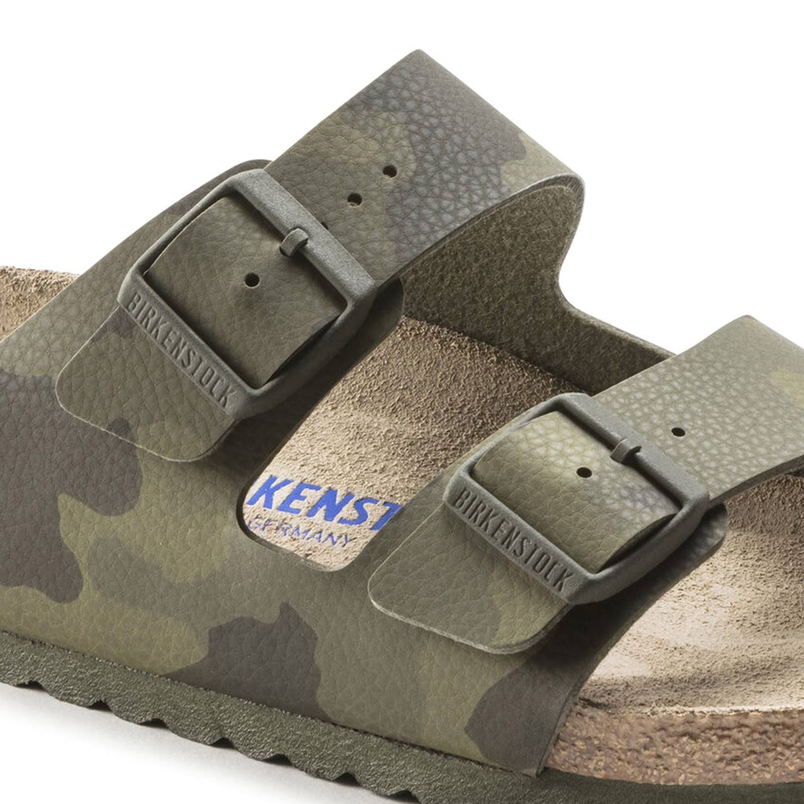 Birkenstock Arizona Camouflage-Print Leather Sandals - Green
