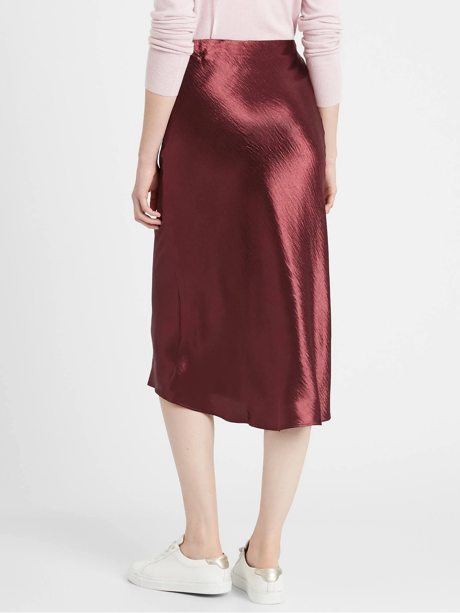 Banana Republic Women's Bias-Cut Midi Slip Skirt Burnt Caramel Size M